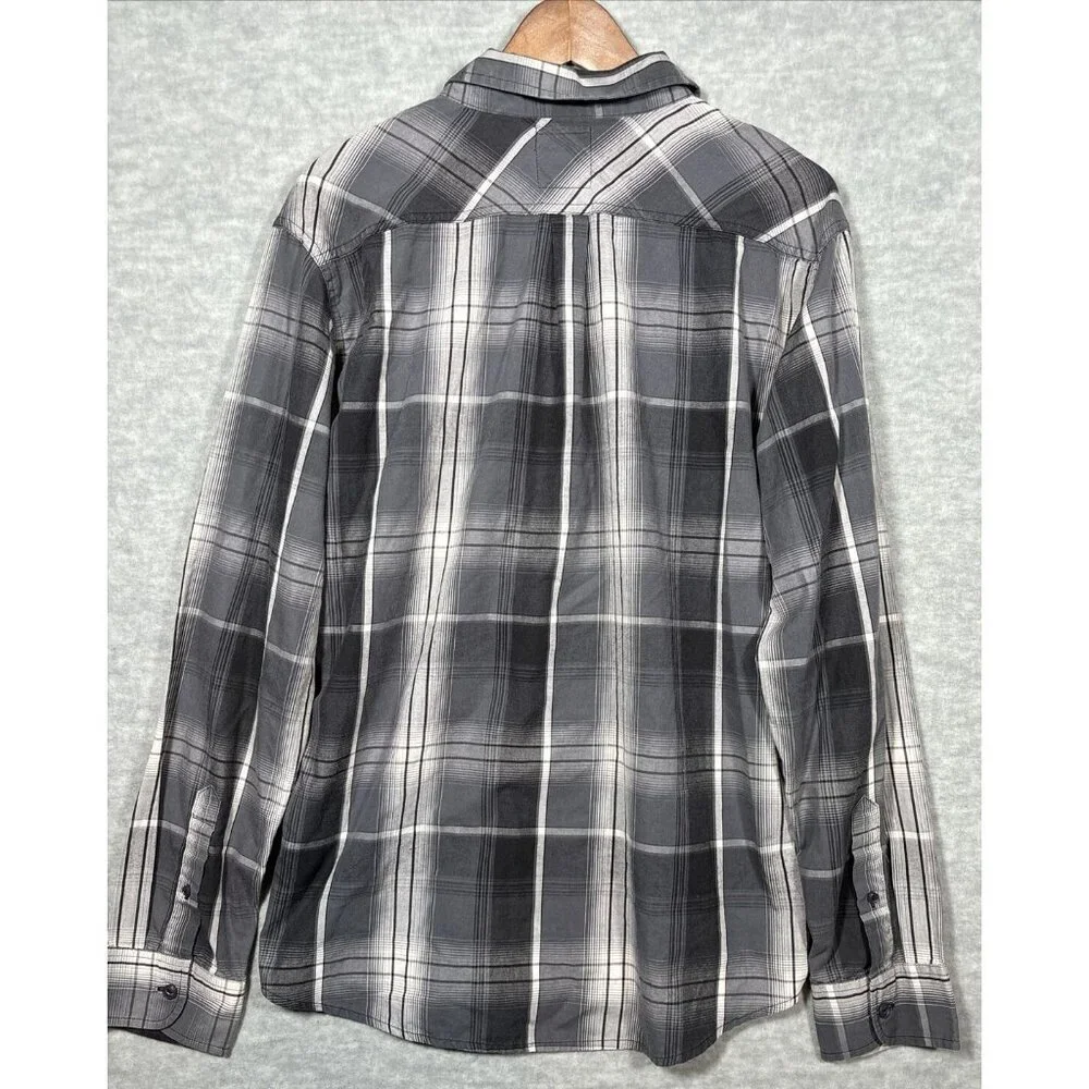 Levi's Gray Plaid Long Sleeve‎ Button Up Mens Shirt Size L